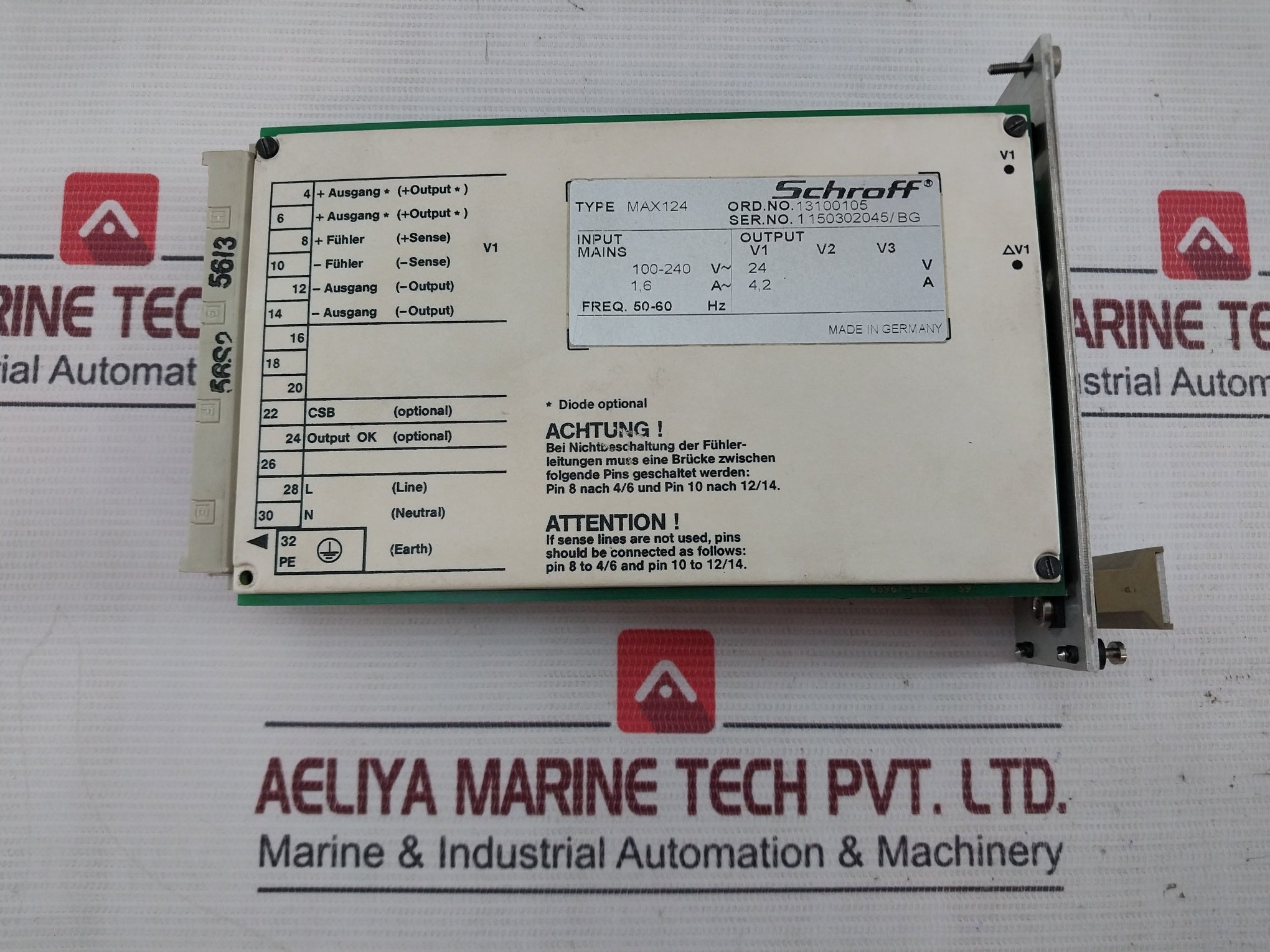 Schroff 13100105 Ac To Dc Power Supply Max124
