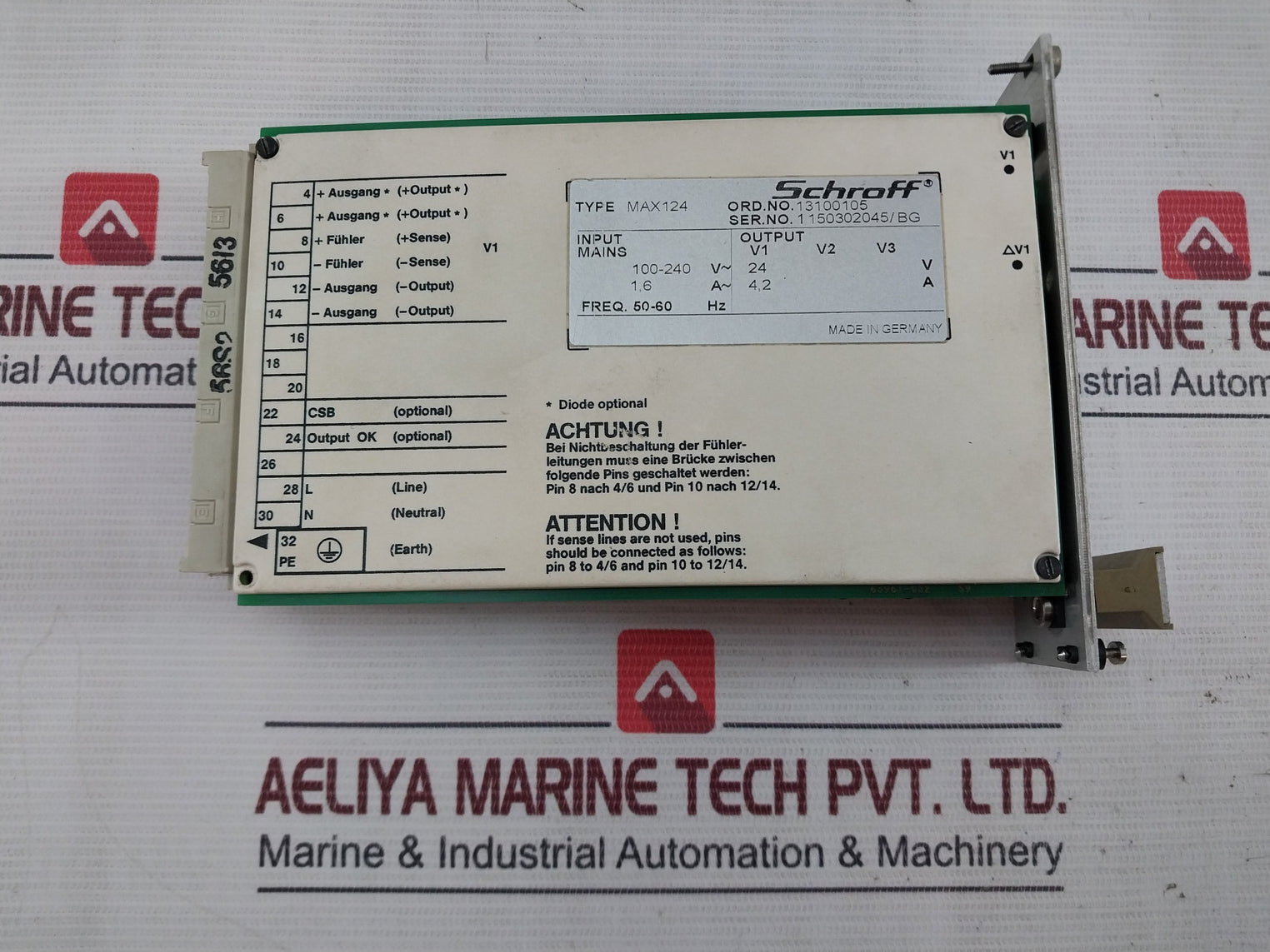 Schroff 13100105 Ac To Dc Power Supply Max124