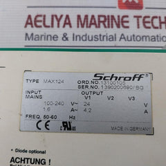 Schroff Max 124 Power Supply 50-60Hz