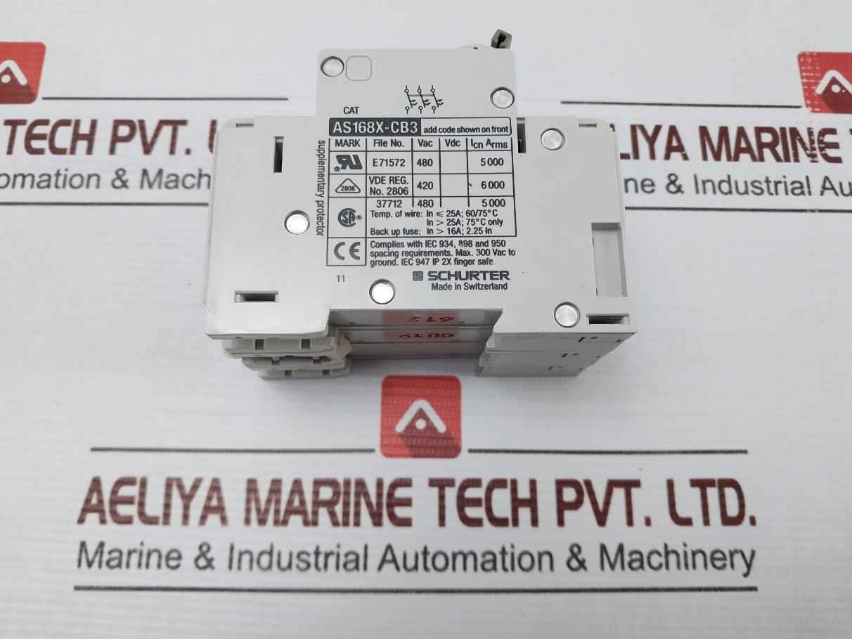 Schurter As168X-cb3 Circuit Breaker 25A 75°C Max 300Vac