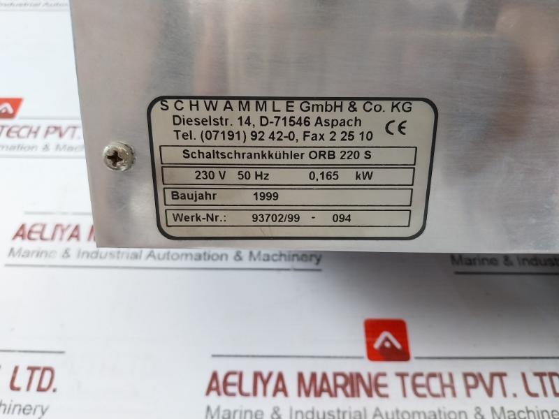 Schwammle Orb 220 S Cabinet Cooler R2E225-ar01-20 230V 50/60Hz 0,7A 0,165Kw 160W