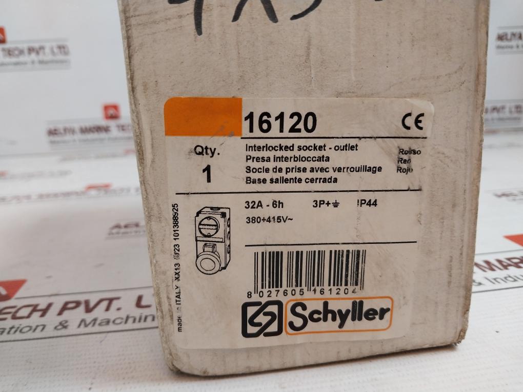 Schyller 16120 Wall Interlocking Switch 32A 6H 3P+ Ip44 380–415V