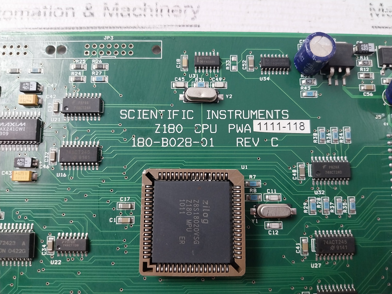 Scientific Instruments Z180 Cpu Circuit Board Rev C