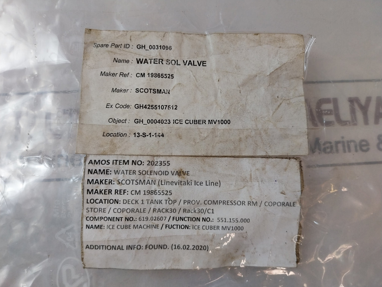 Scotsman CM 19865525 Angular Electromagnetic Valve 619.02607