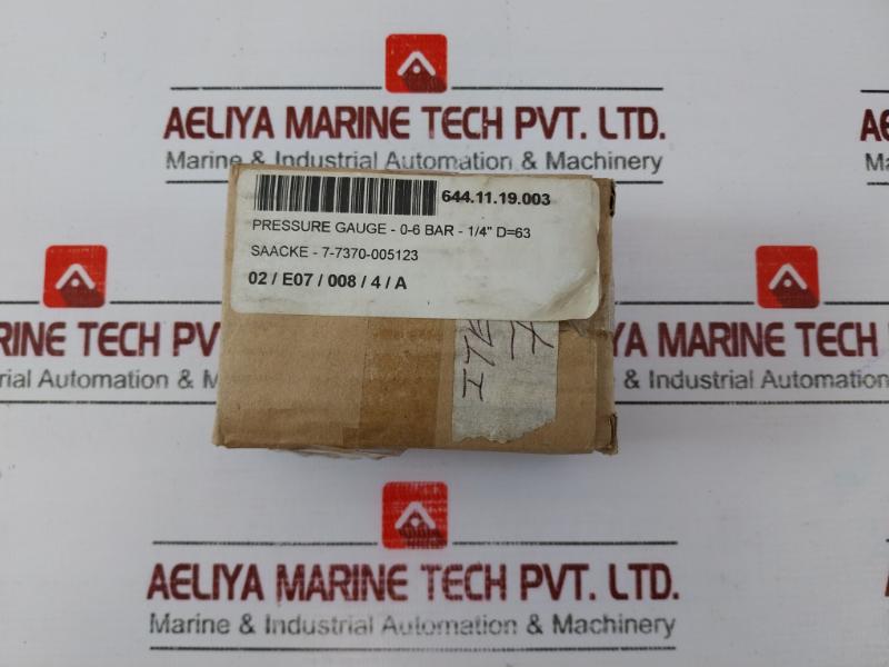 Scotts En 837-1 Pressure Gauge Socket & Tube 0-6 Bar 0-90 Psi 644.11.19.003