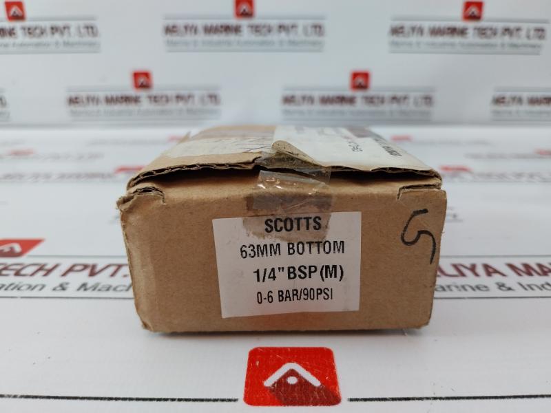 Scotts En 837-1 Pressure Gauge Socket & Tube 0-6 Bar 0-90 Psi 644.11.19.003