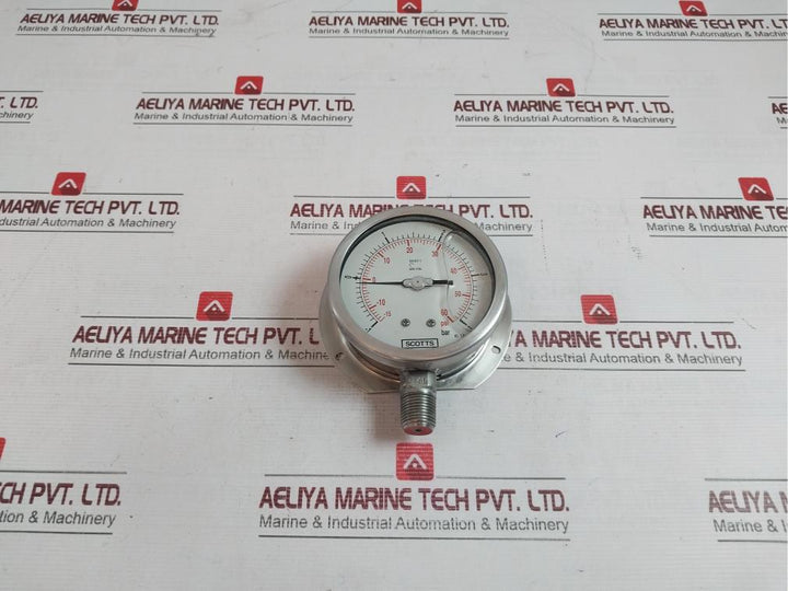 Scotts En 837-1 Pressure Gauge Socket Tube 0590Pg120988 -15 To 60 Psi Aisi 316L