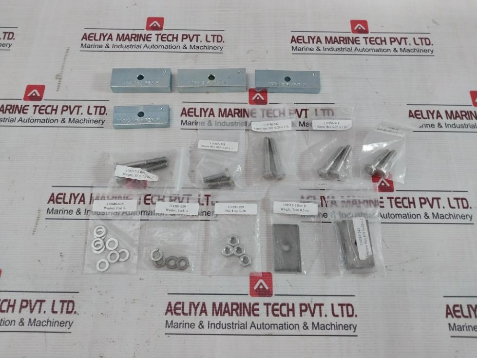 Sea Tel 114580-029 Balance Weight Replace Kit Rev.D Hex1/4-20 Hd1/4-20 X 2