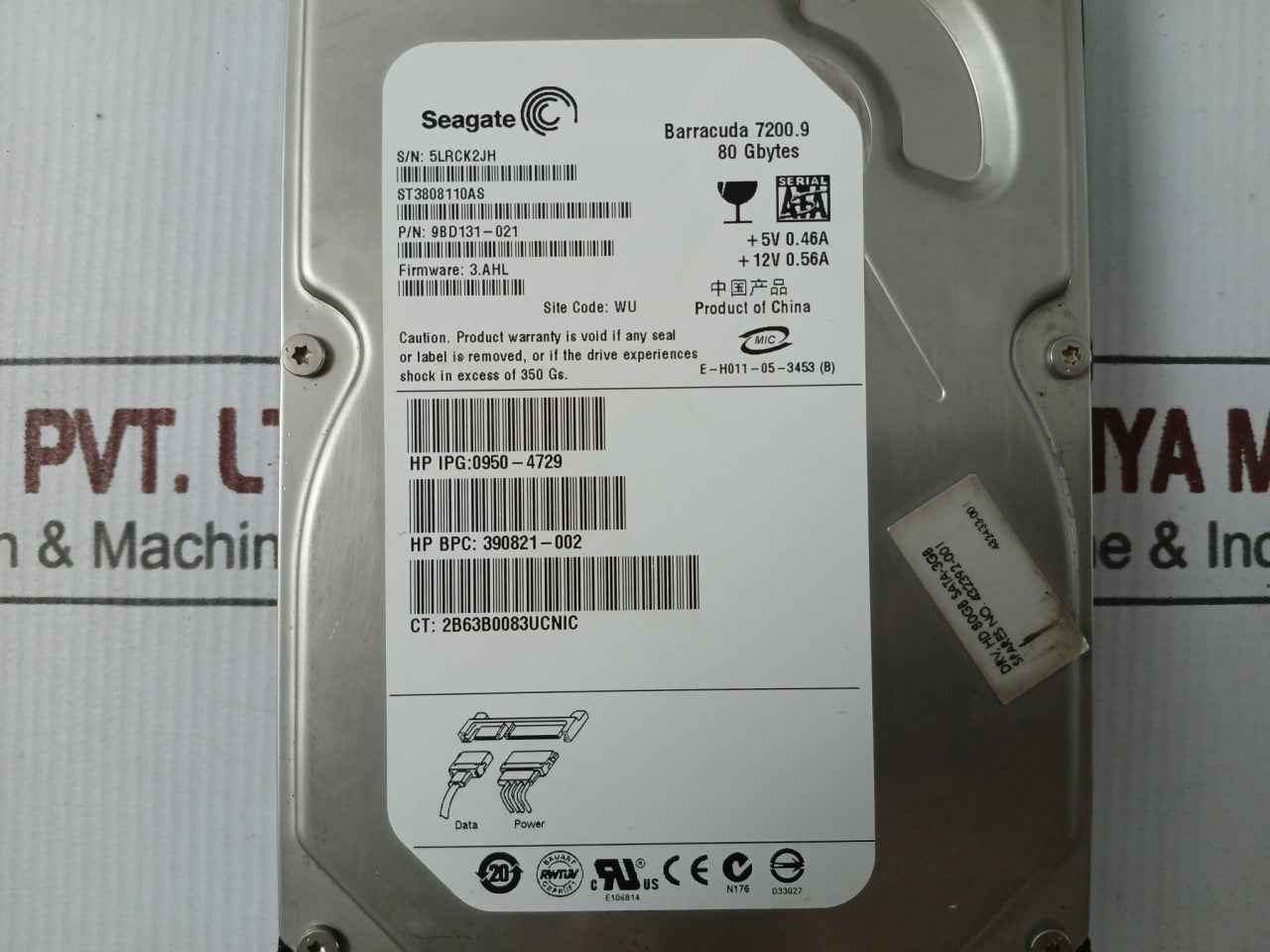 Seagate 9Bd131-021 Hard Disk Drive St3808110As +12V 0.56A 3Ahl