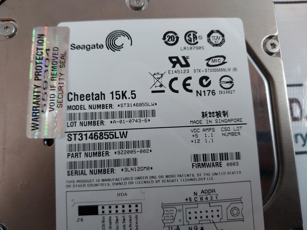 Seagate St3146855Lw Cheetah 15K.5 Hard Drive 9Z2005-002 Rev C