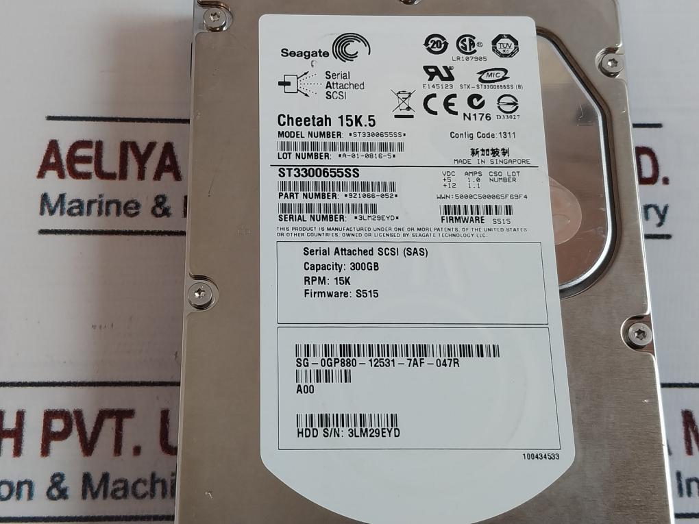 Seagate St3300655Ss Cheetah 15K.5 Hard Drive 9Z1066-052 Rev B