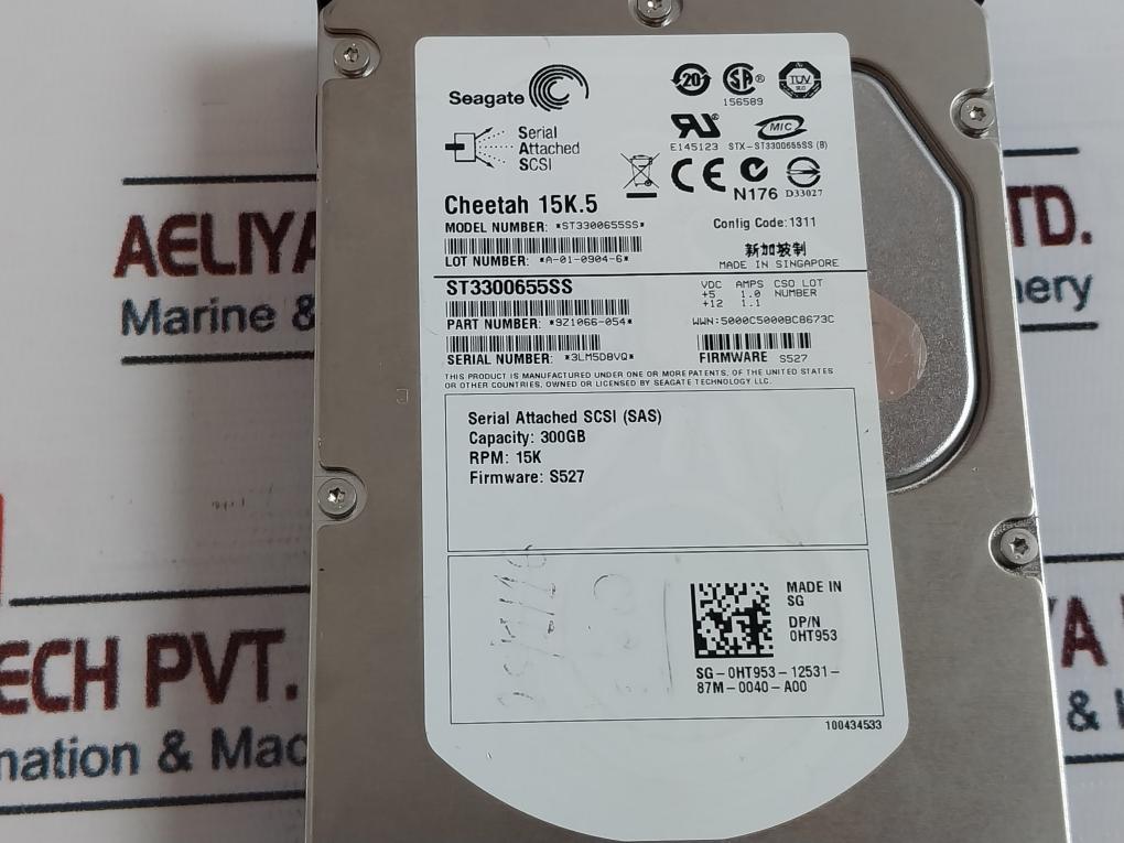 Seagate St3300655Ss Cheetah 15K.5 Hard Drive 9Z1066-054 Rev B