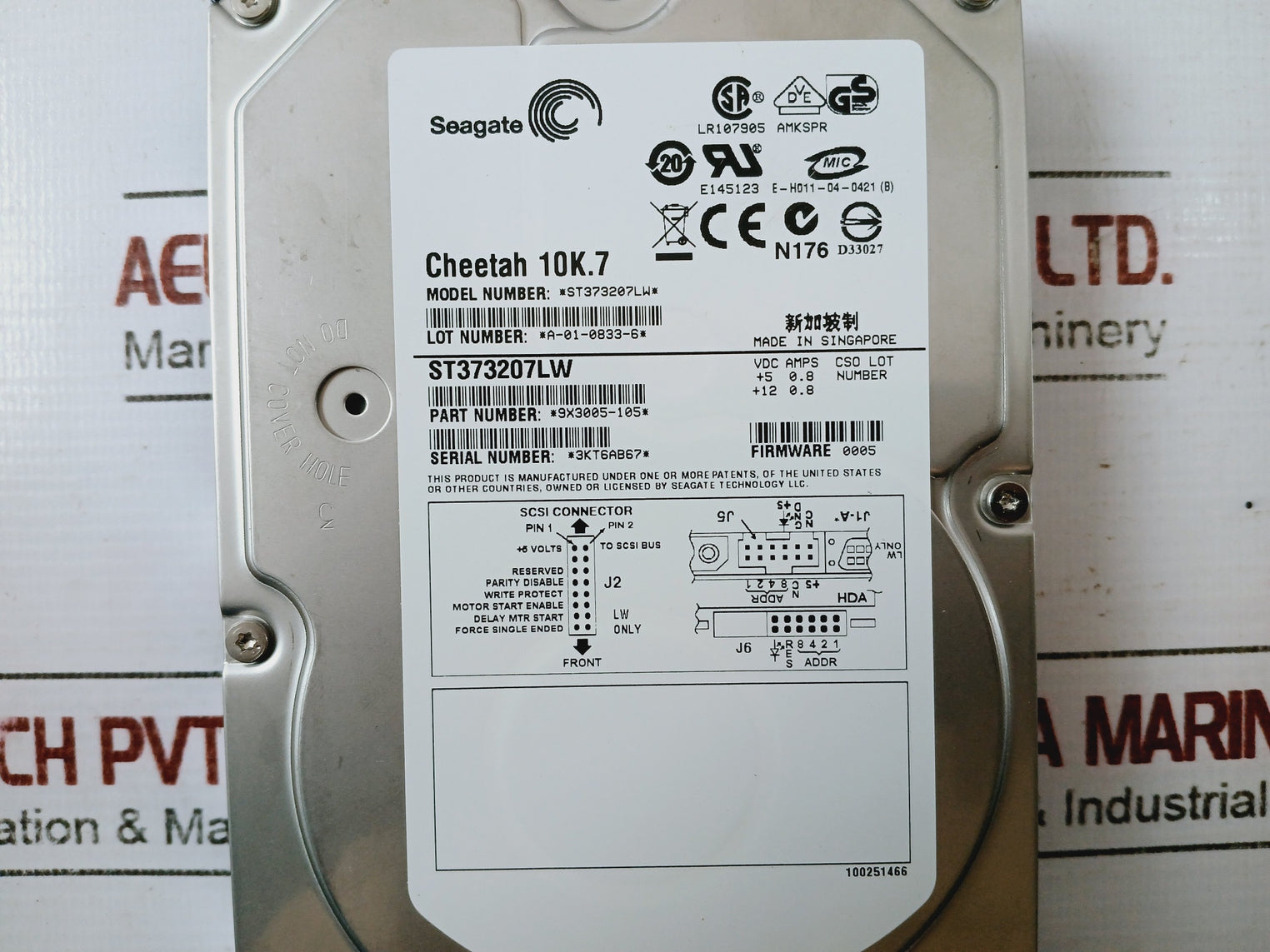 Seagate St373207Lw Cheetah 10K.7 73.4Gb 10K Rpm Scsi Hard Drive 5Vdc 0.8A