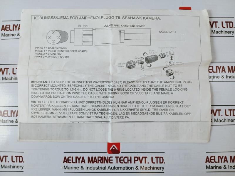 Seahawk Sh60C Amphenol-tuchel Female Cable Connector C016 20D003 110 10 400V 16A