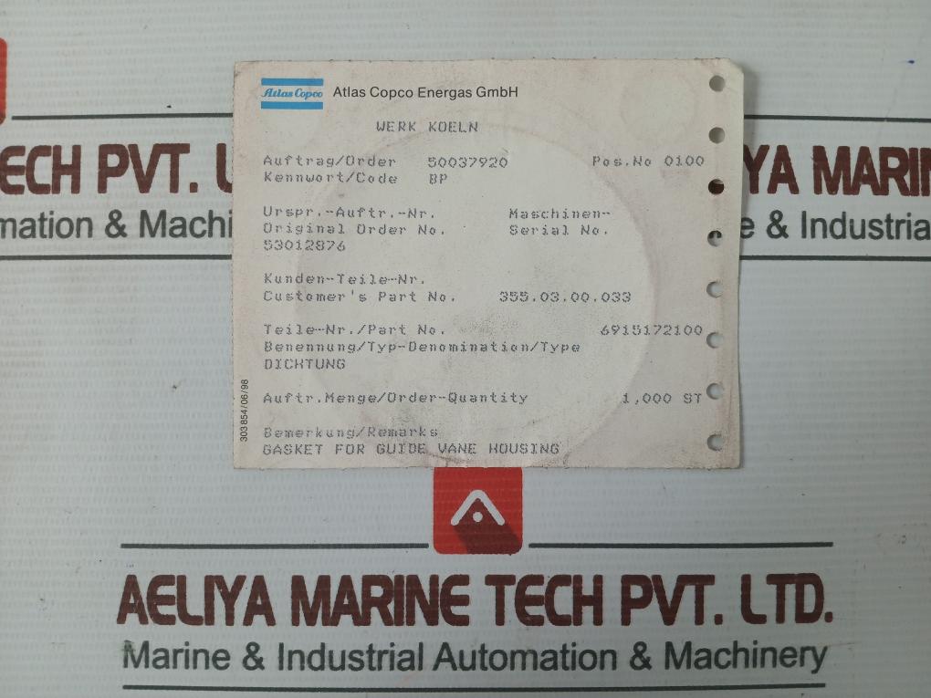 Seal Gasket For Guide Vane Housing C-4400 Klingersil