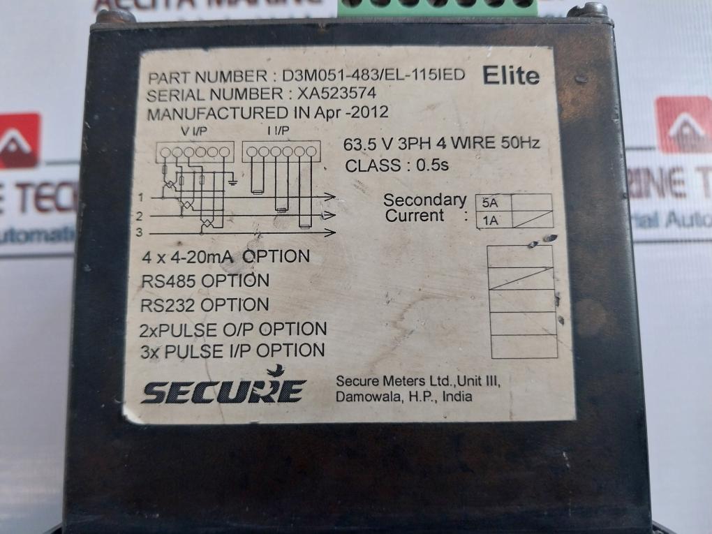 Secure D3M051-483/EL-115IED Elite Multi-function Digital Panel Energy Meter