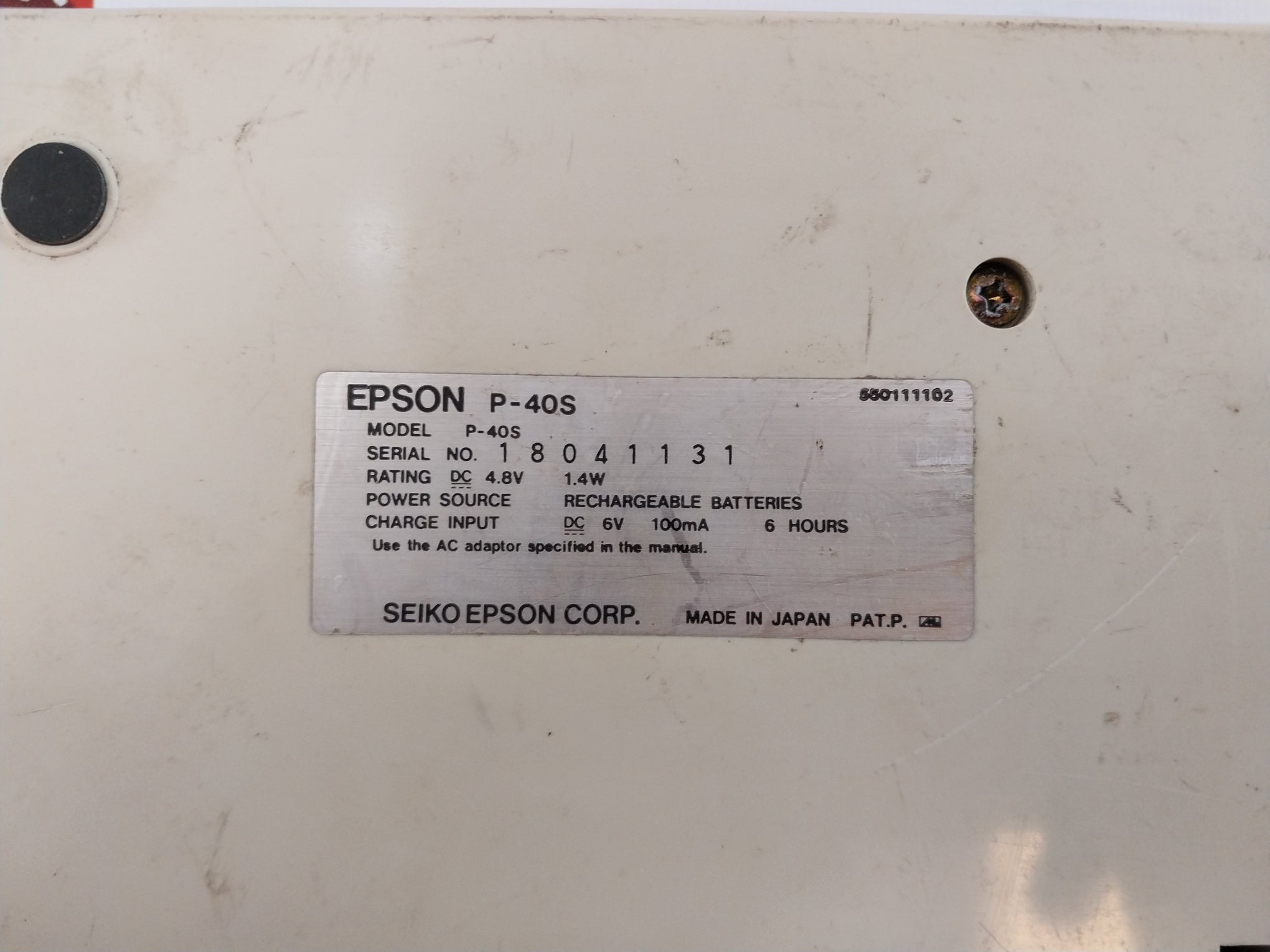 Seiko Epson P-40S Thermal Printer