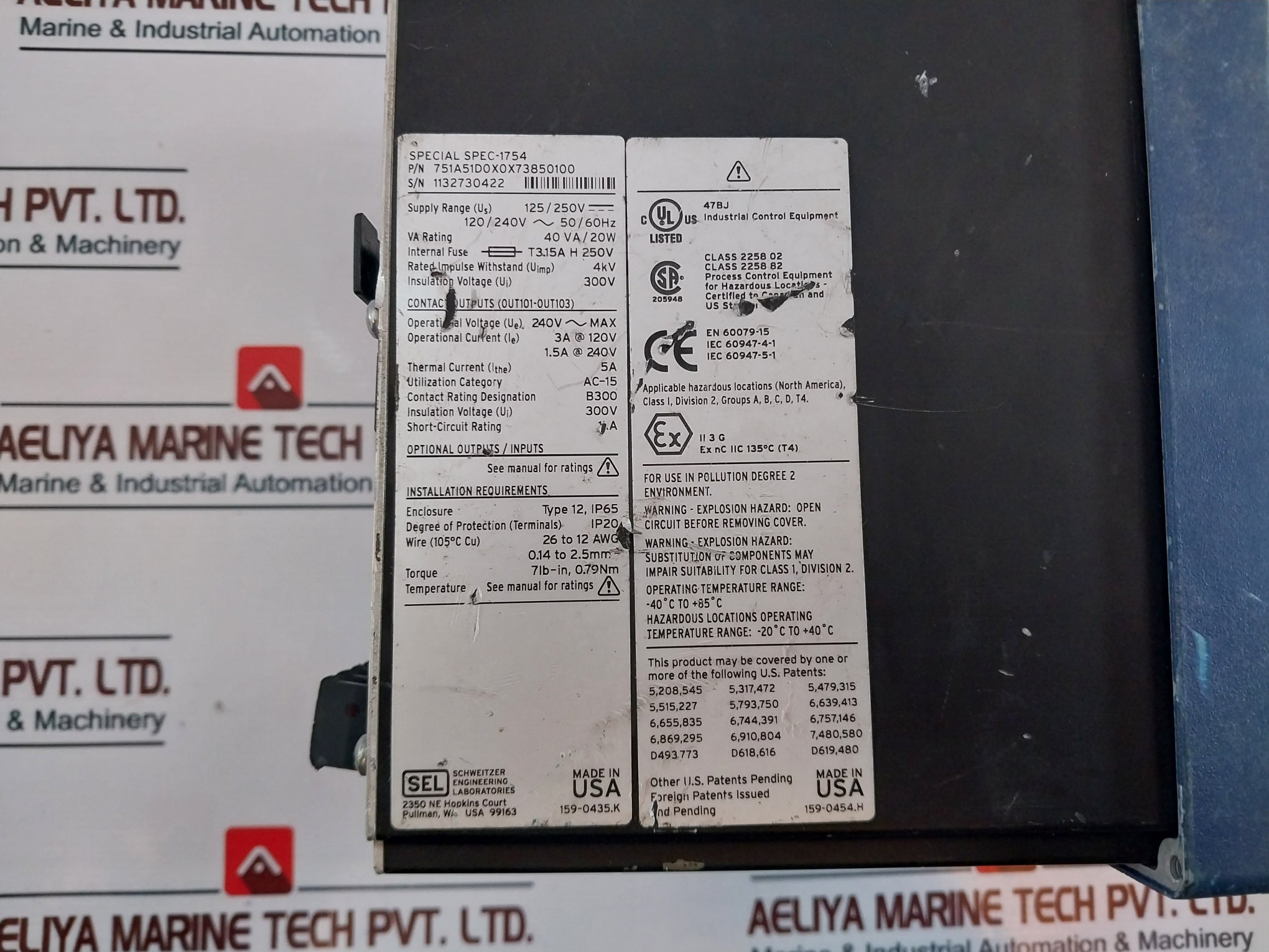 Sel Sel-751A Feeder Protection Relay 751A51D0X0X73850100