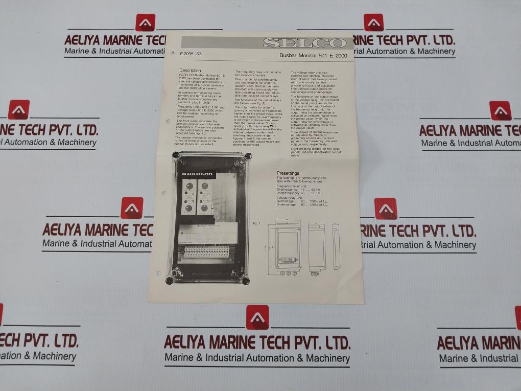 Selco Busbar Monitor Terminal Block E2000