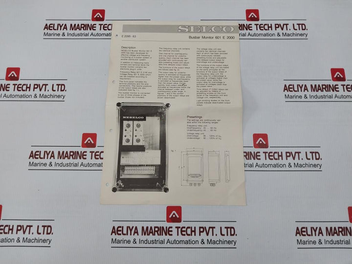 Selco Busbar Monitor Terminal Block E2000