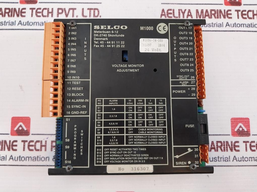 Selco M1000-24-10B Alarm Annunciator 211097 2B04 24 Volt