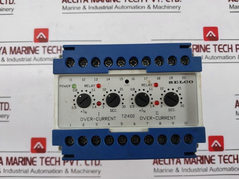 Selco T2400-06 3-phase Dual Over-current Relay 1a 380-440vac