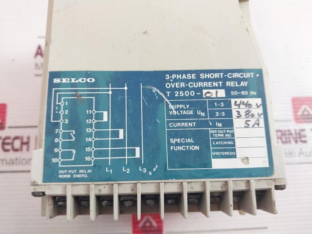 Selco T2500 3-phase Short-circuit Over Current Relay 50/60Hz