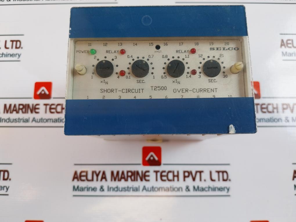 Selco T2500 3-Phase Short-Circuit+Over-Current Relay 50/60 Hz