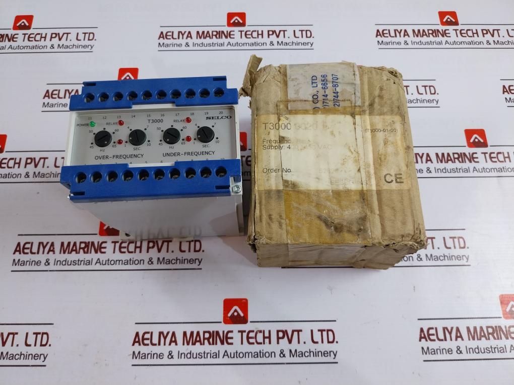 Selco T3000-01 Frequency Relay 1-3 450V Ac, 2-3 400V Ac, 40-70Hz