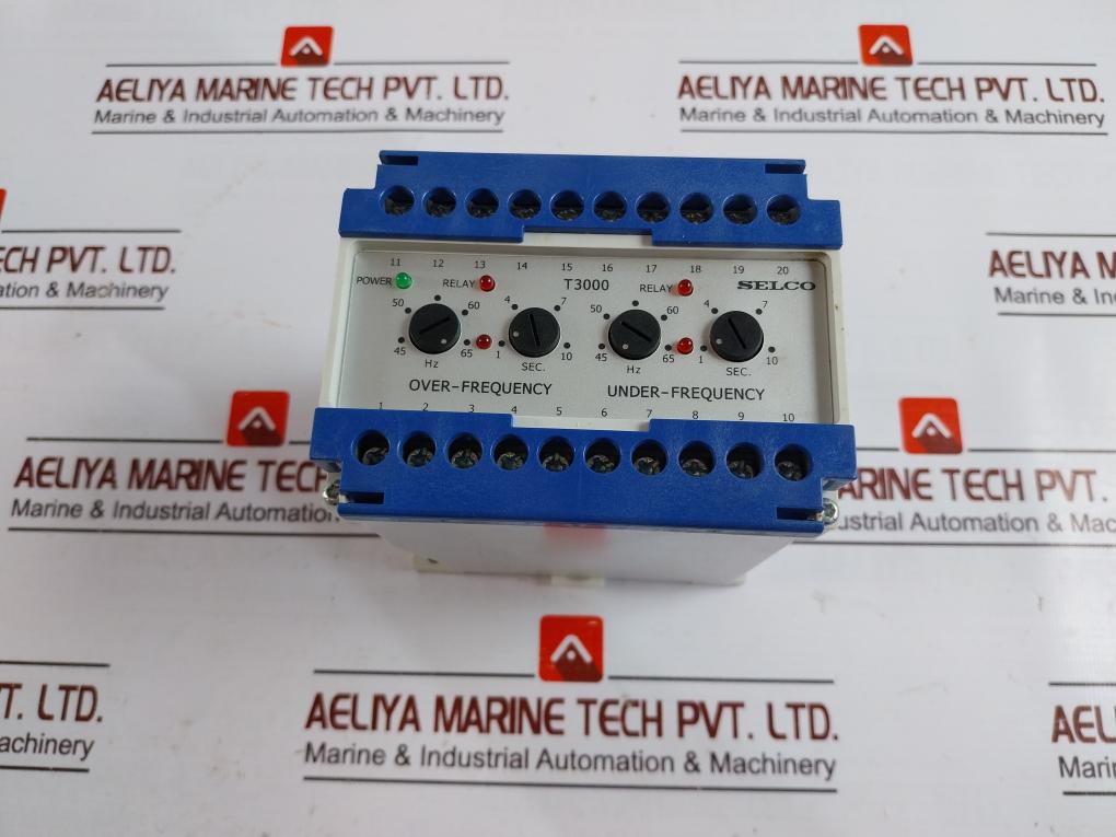 Selco T3000-01 Frequency Relay 1-3 450V Ac, 2-3 400V Ac, 40-70Hz