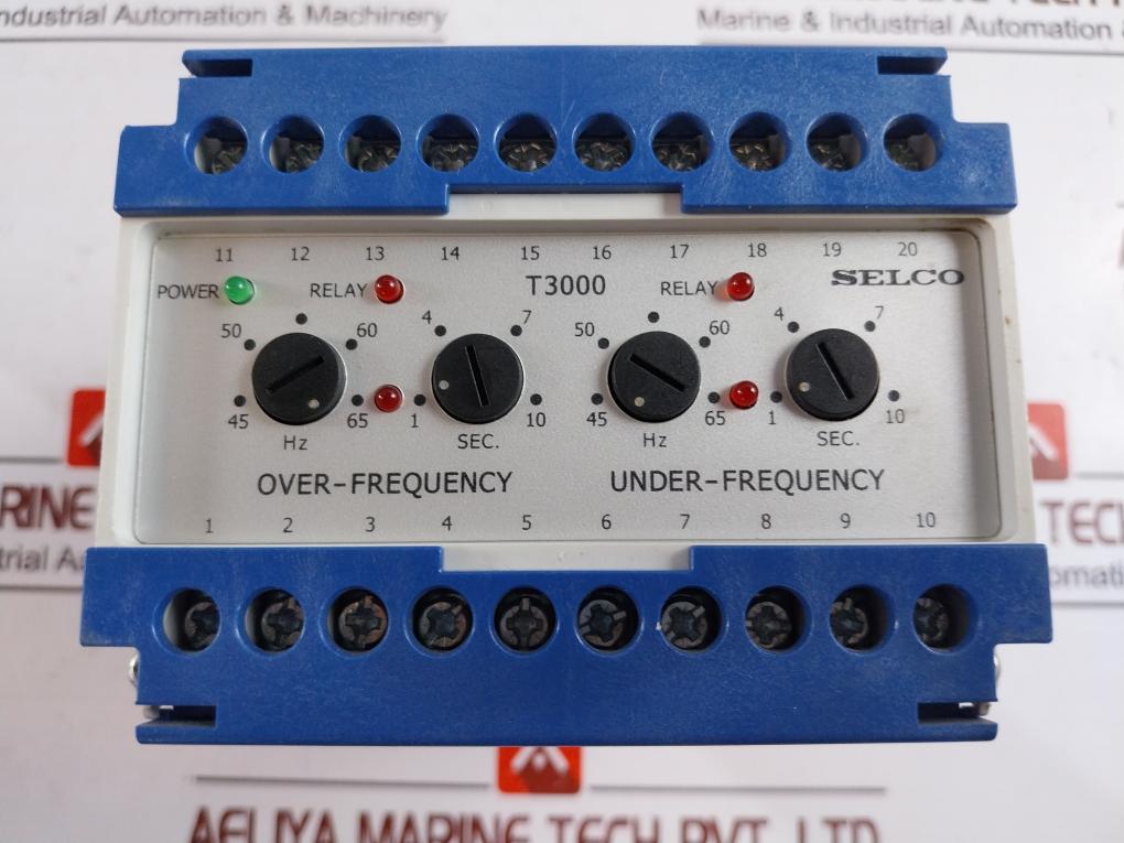 Selco T3000-01 Frequency Relay 1-3 450V Ac, 2-3 400V Ac, 40-70Hz