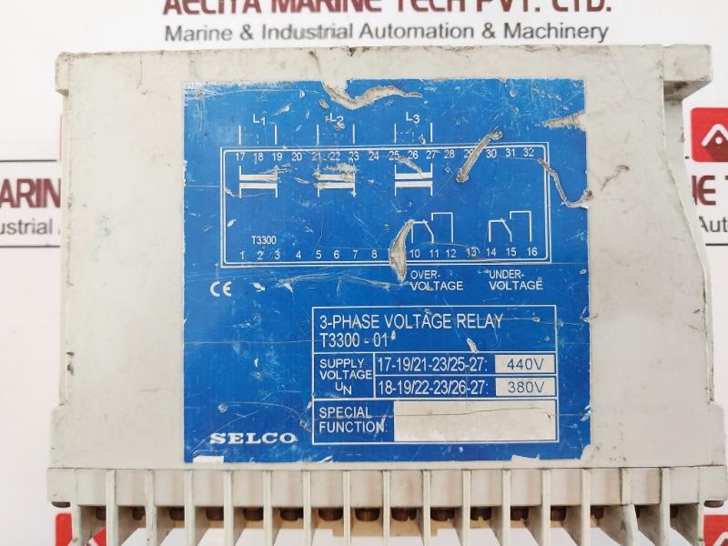 Selco T3300-01 3-phase Voltage Relay 17-19/21-23/25-27: 440V