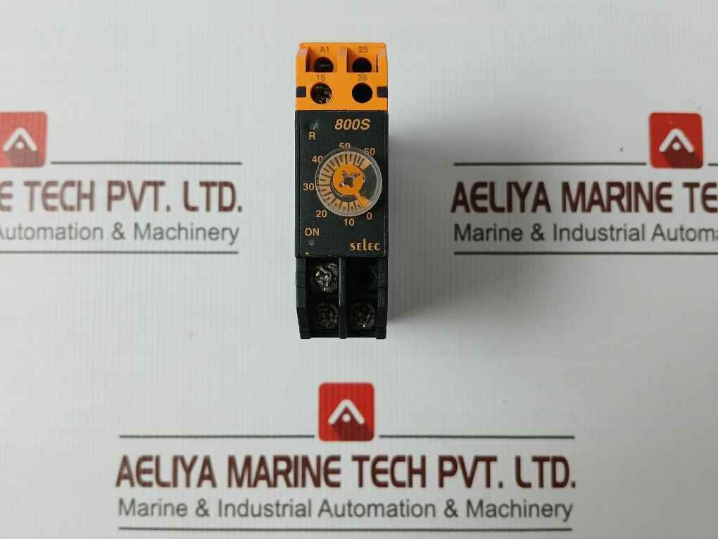Selec 800S-1-on-60S Din Rail Timer A1/A2 230V Ac ±15% 50/60 Hz