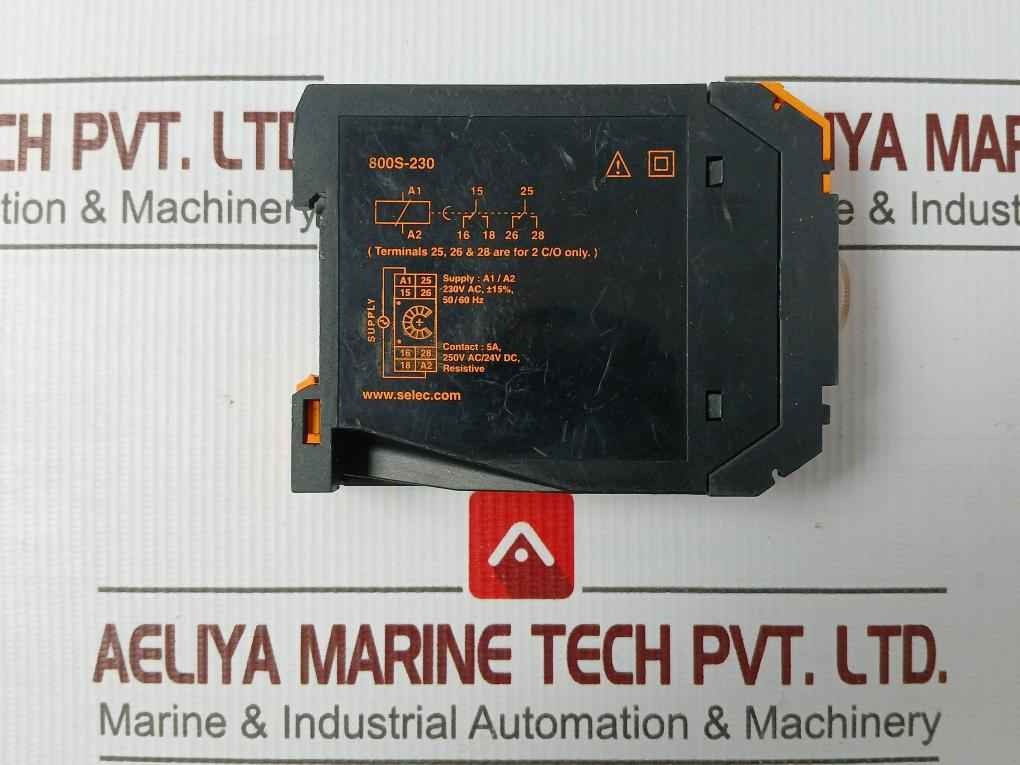 Selec 800S-1-on-60S Din Rail Timer A1/A2 230V Ac ±15% 50/60 Hz