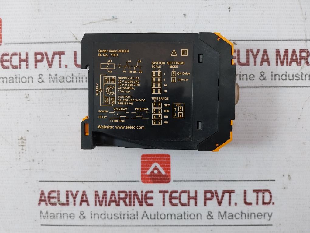 Selec 800Xu Programmable Electronic Timer Relay 5A 250 Vac/24 Vdc