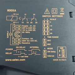 Selec 800xa Analog Timer-22.5mm Din Rail 50/60hz 5a 250v Ac 24v Dc