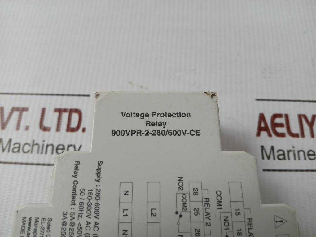 900Vpr-2-280/600V-ce Voltage Protection Relay 280-600V Ac (L-l) Selec