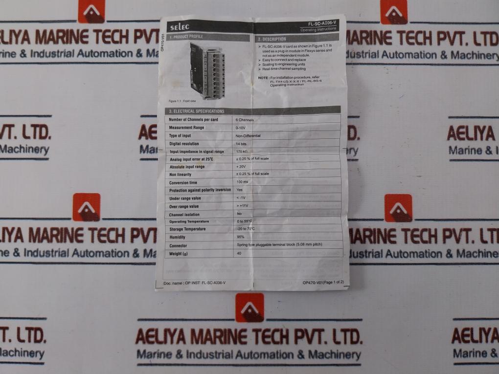 Selec Fl-sc-ai04-rtd-st18 Input Output Module Yc-c4-rtd04