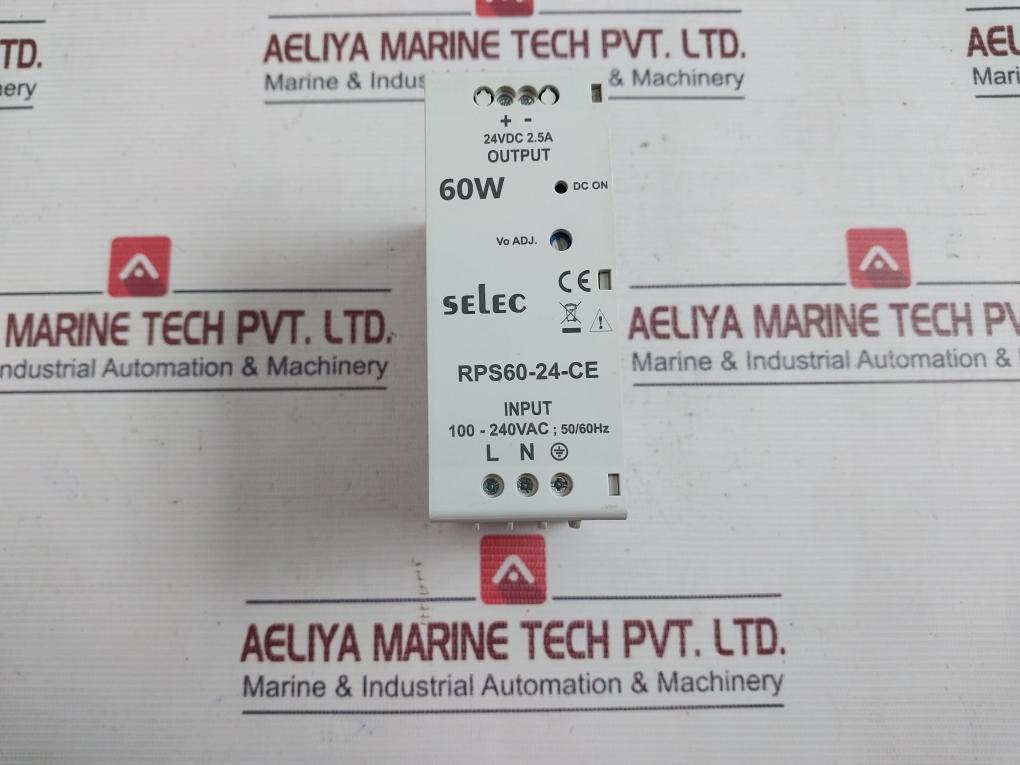 Selec Rps60-24-ce Din Rail Mounted Power Supply V4.02 24Vdc 2.5A 60W