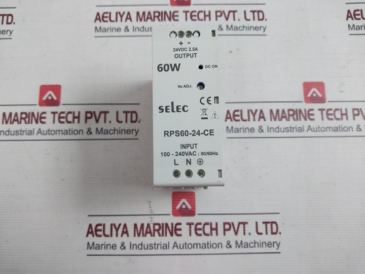 Selec Rps60-24-ce Din Rail Mounted Power Supply V4.02 24Vdc 2.5A 60W