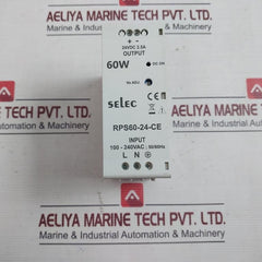 Selec Rps60-24-ce Din Rail Mounted Power Supply V4.02 24Vdc 2.5A 60W