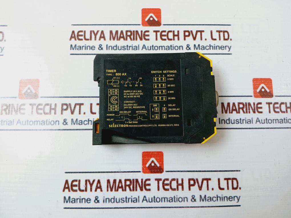 Selectron 800-AX On Deley Timer 24-240V AC/DC 5A 250V AC/24V DC