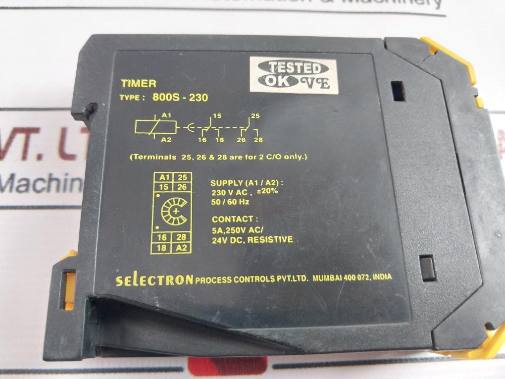 Selectron 800S-1-on-60S-230 On Delay Timer Relay