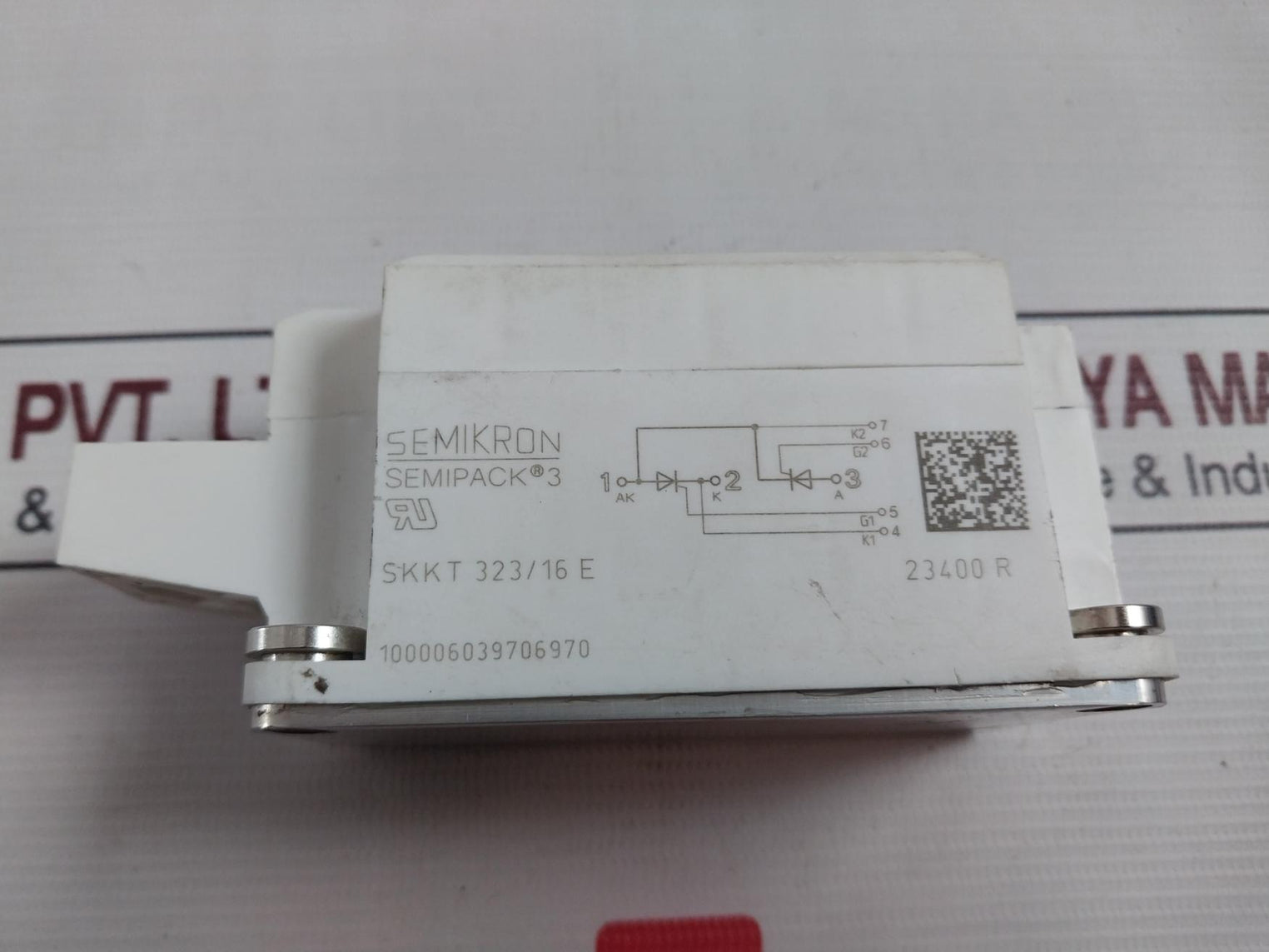 Semikron Semipack 3 Skkt 323/16E Double Thyristor Module