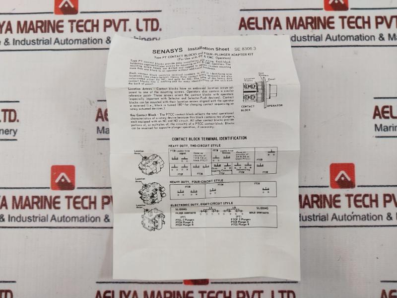 Senasys Ptcc Micro Switch Contact Block 600Vac-125 Vdc-hvy Duty 250 Vdc