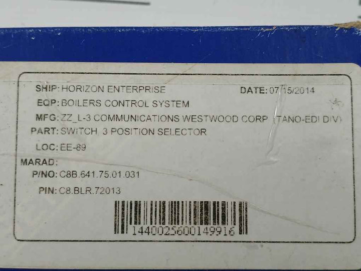 Senasys Ptshe202 B 3 Position Selector Switch