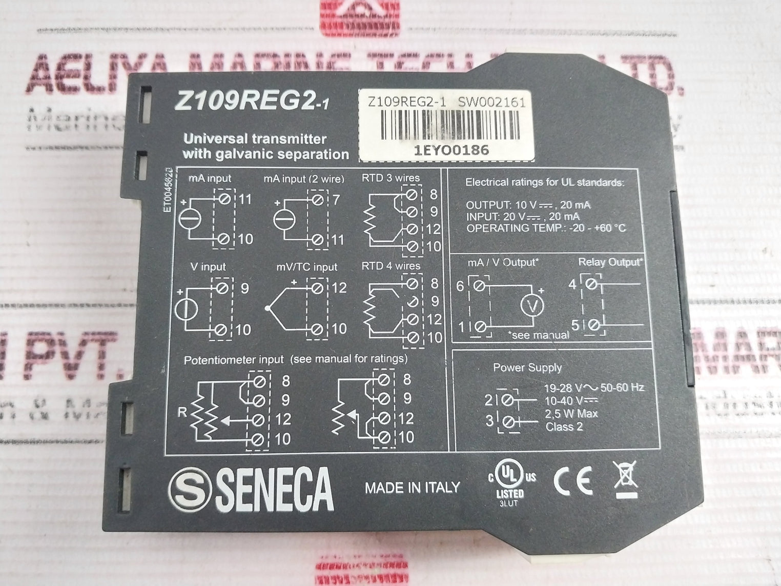 Seneca Z109Reg2 Universal Transmitter With Galvanic Separation 19-28V~ 50-60Hz