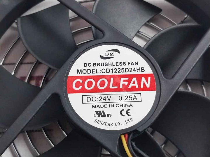 Sensdar Cd1225D24Hb Axial Fan Assembly Panel 80363001-001 Dc24V 0.20A Rev: C
