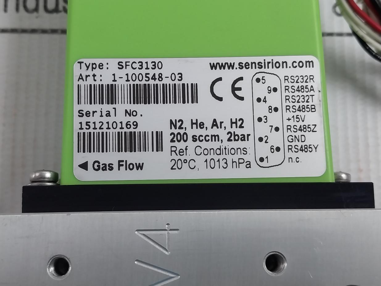 Sensirion Sfc3130 Mass Flow Controller Solenoid Manifold Assy 20 Psi 24Vdc