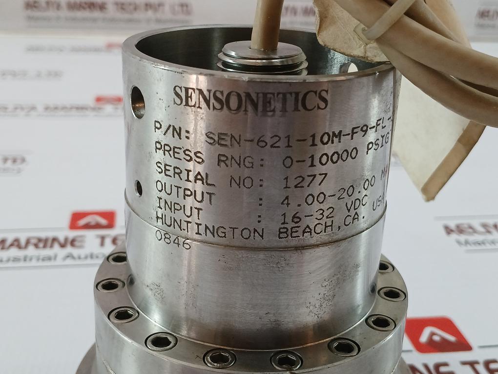 Sensonetics 0-1000 Psig 16-32 Vdc Pressure Transmitter Sen-621-10M-f9-fl-3